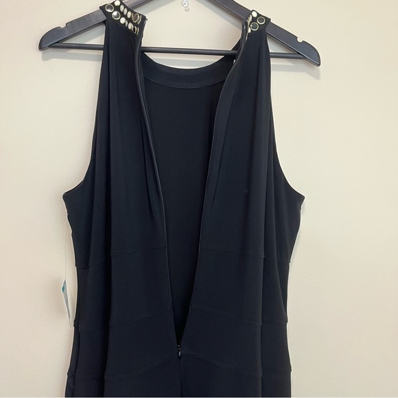 NWT Anne Klein Black Beaded Halter Midi Dresss - Picture 8 of 15